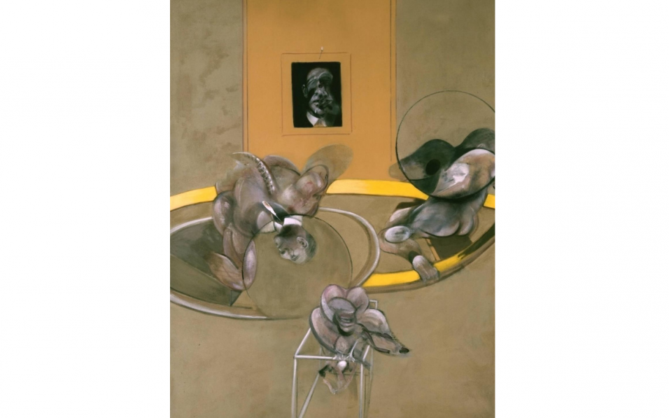 Ф. Бэкон «Три фигуры и портрет», 1975