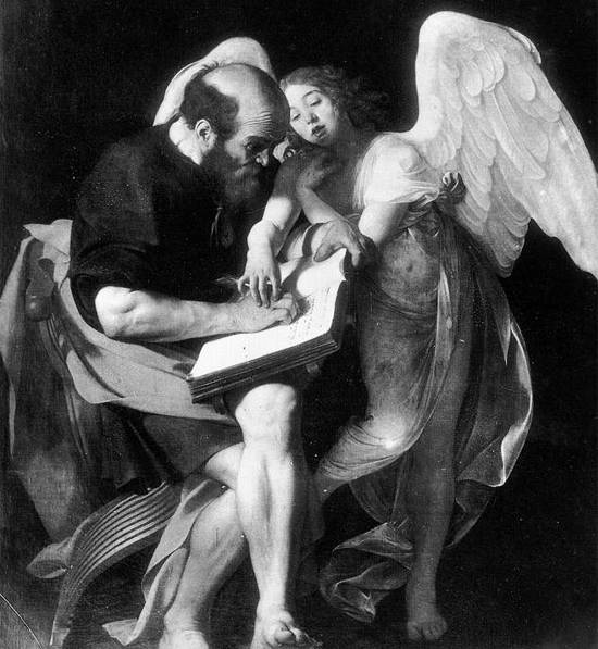 Караваджо. Святой Матфей и ангел (1599-1602). Утрачена